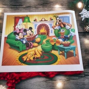 Mickey Mouse, Minnie Mouse & Friends around the Fireplace  DVC Print